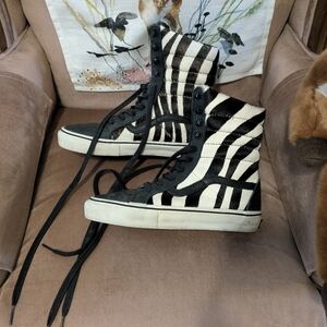 Vans Vault Hi Fi LX Zebra Mens 7 Women's 8.5